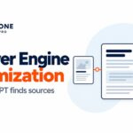 Answer engine optimization cover with an answer linked to source documents
